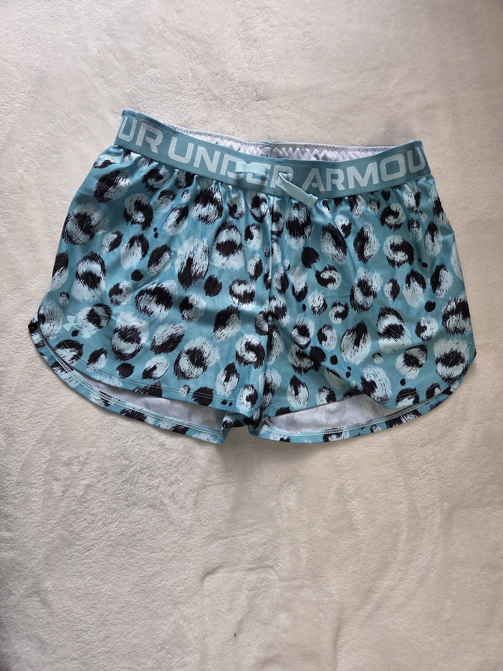 Under Armour Aqua Leopard-Print Girls' Athletic Shorts
